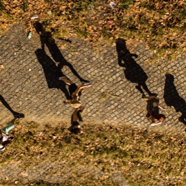 Students walking